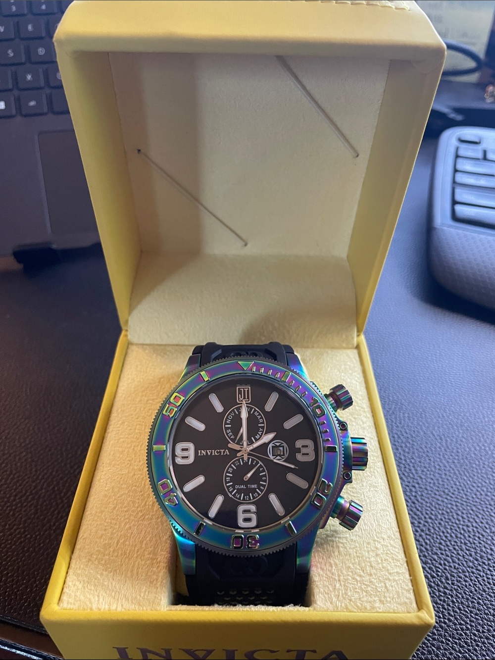 Invicta Men's Chronograph Watch in Iridescent Blue-Green